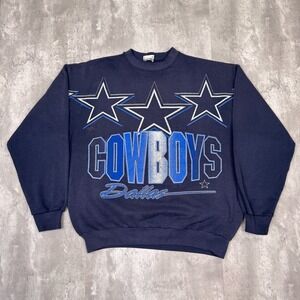 Vintage Dallas Cowboys Sweatshirt Mens Large Blue NFL Football Cliff Engle 90s